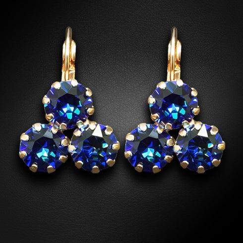 Auskarai "Kristalo Ponios II (Bermudų Mėlyna)" su Swarovski™ kristalais